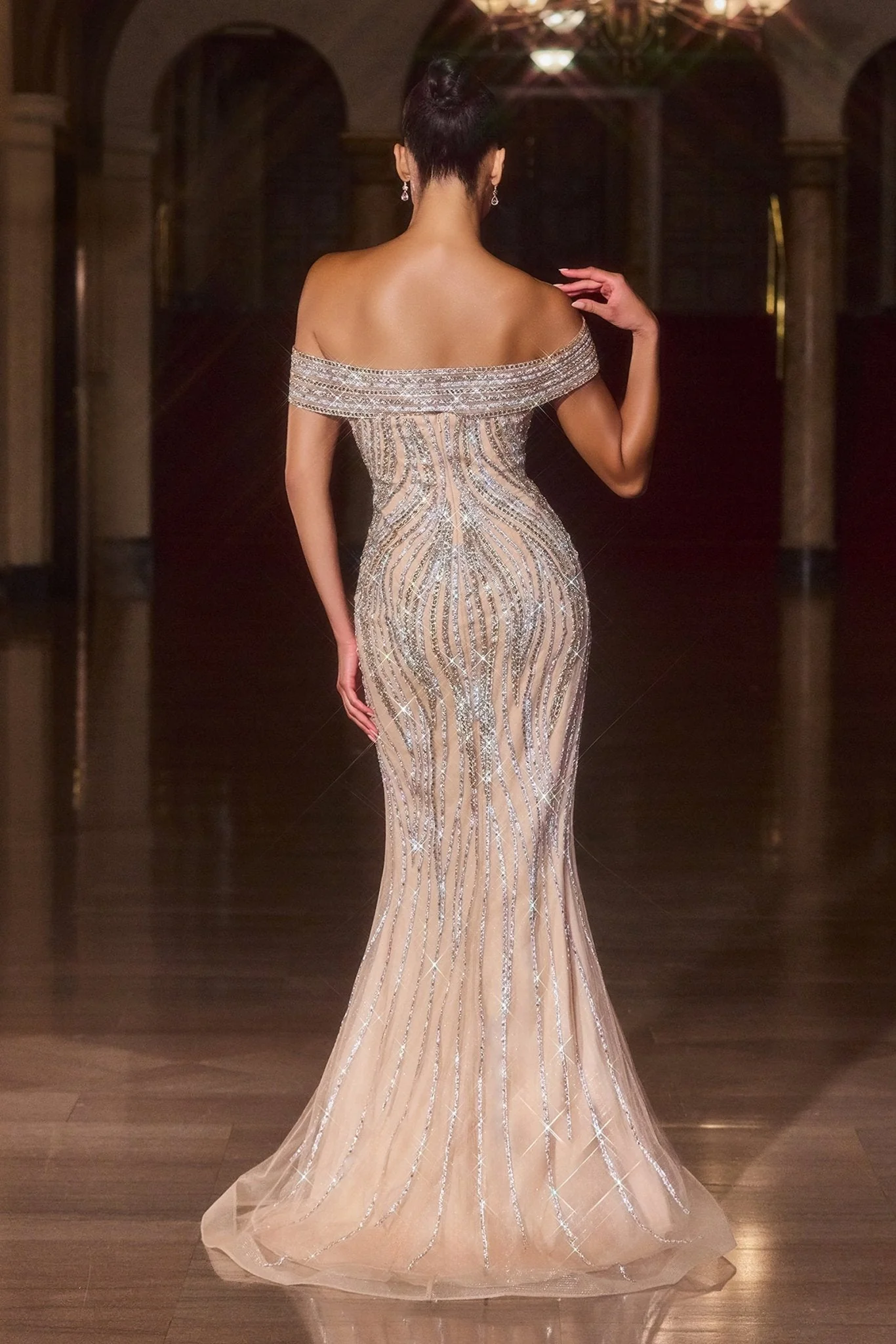 Salinger Gown - Sequin & Crystal Fitted Evening Dress - Image 5