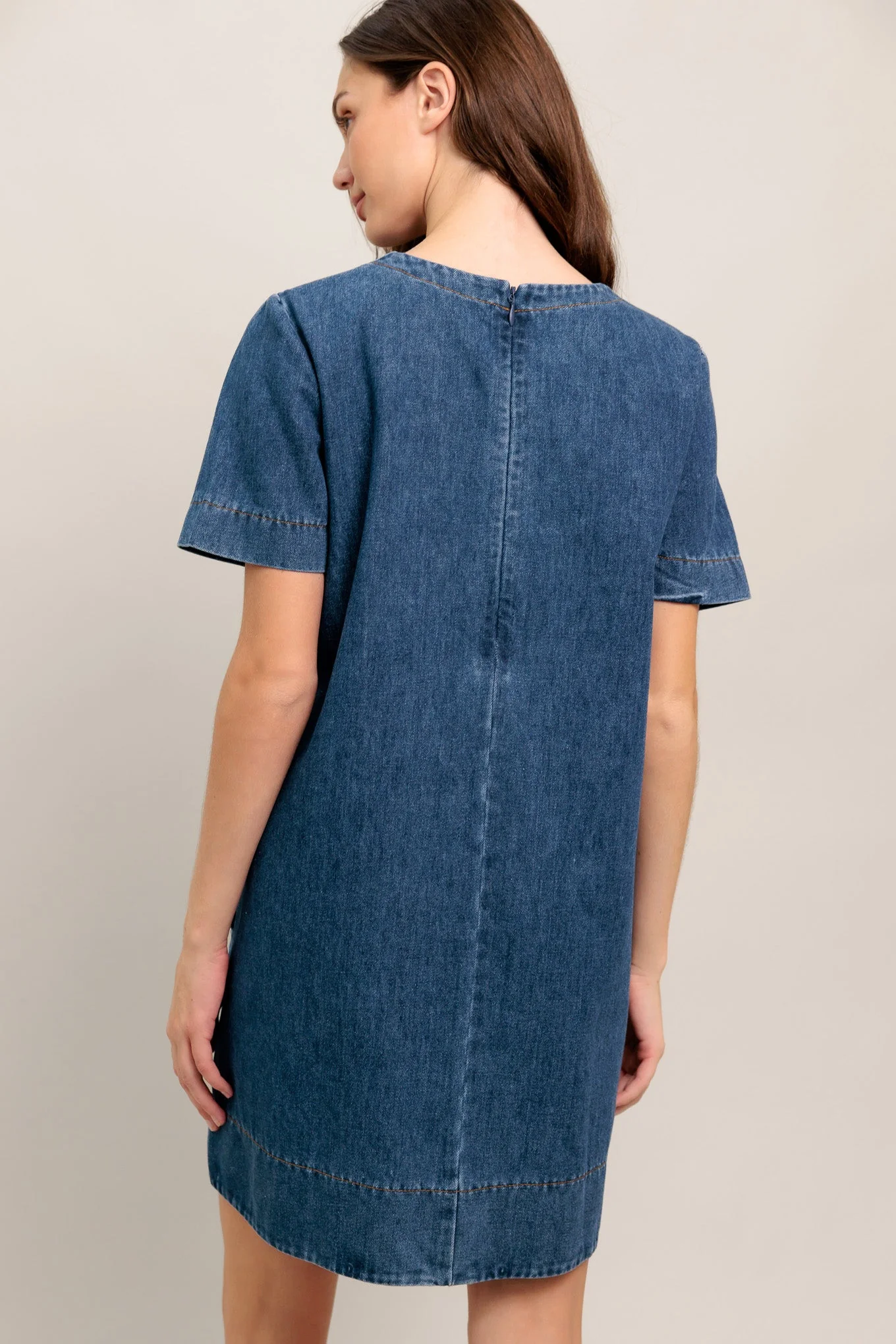 SIMPLY PUT TOGETHER DENIM MINI DRESS - Image 3