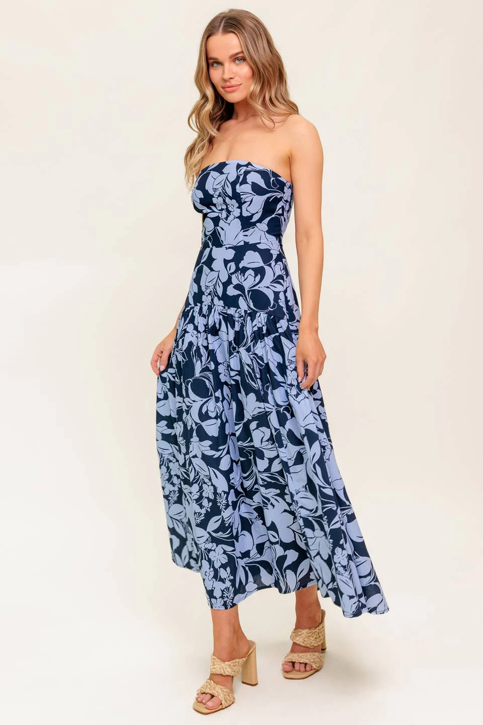 SMILES ARE CONTAGIOUS MIDI DRESS - NAVY BLUE - Image 7