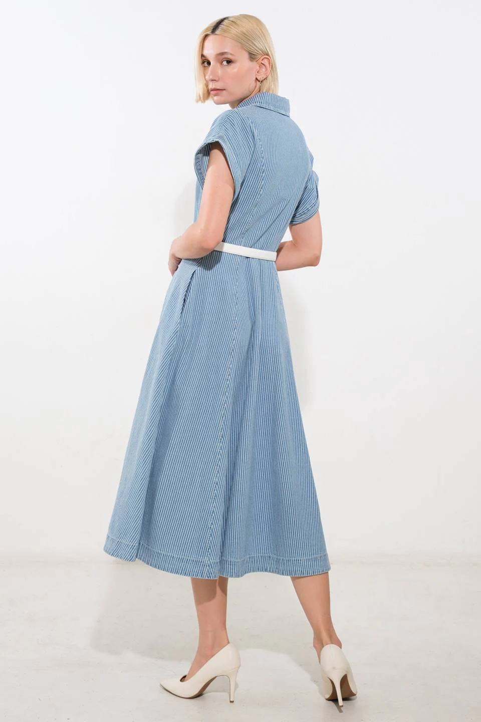 SOAK IN THE SUN DENIM MIDI DRESS - Image 2