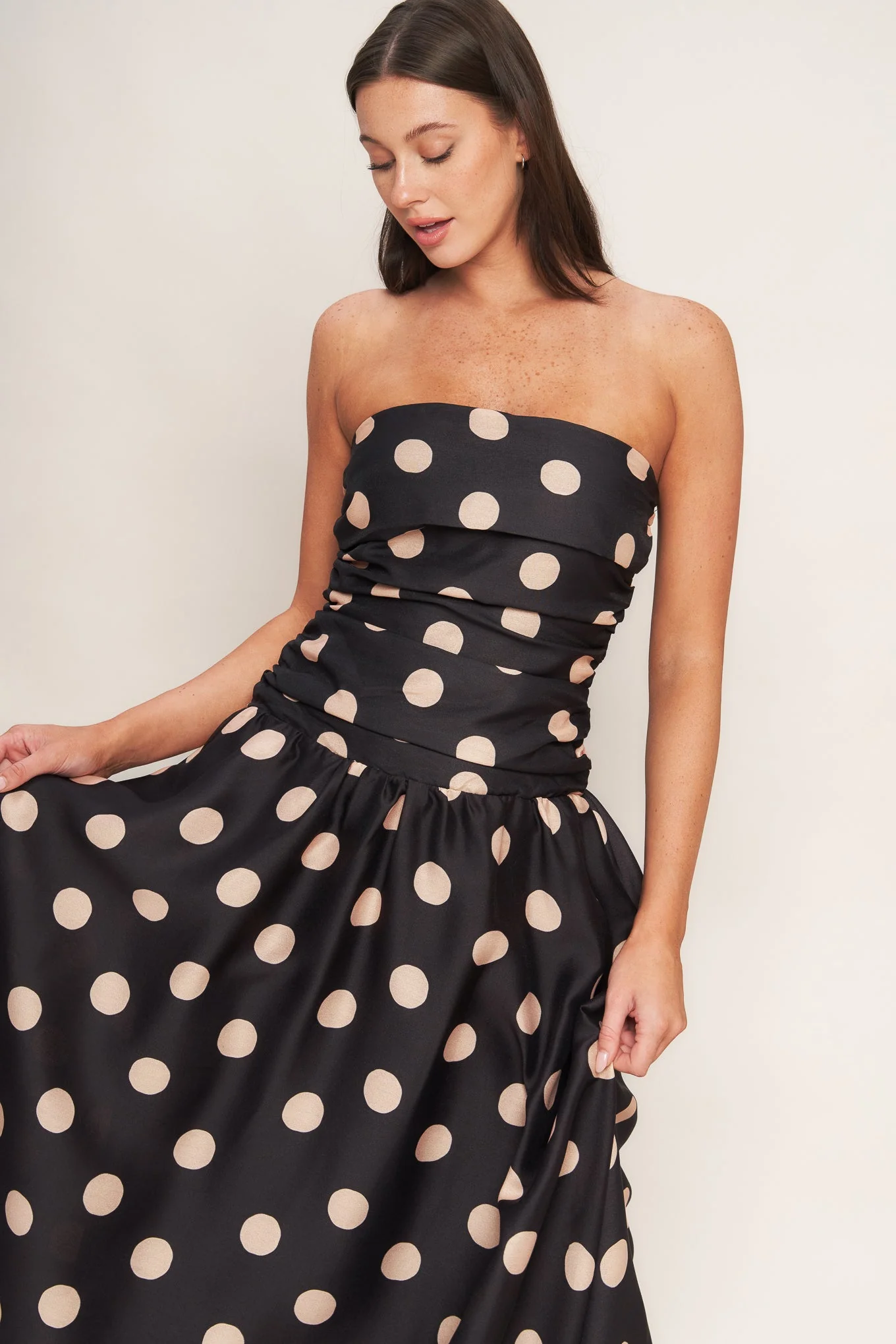 SPOTLIGHT HOUR POLKA DOT MIDI DRESS - Image 2