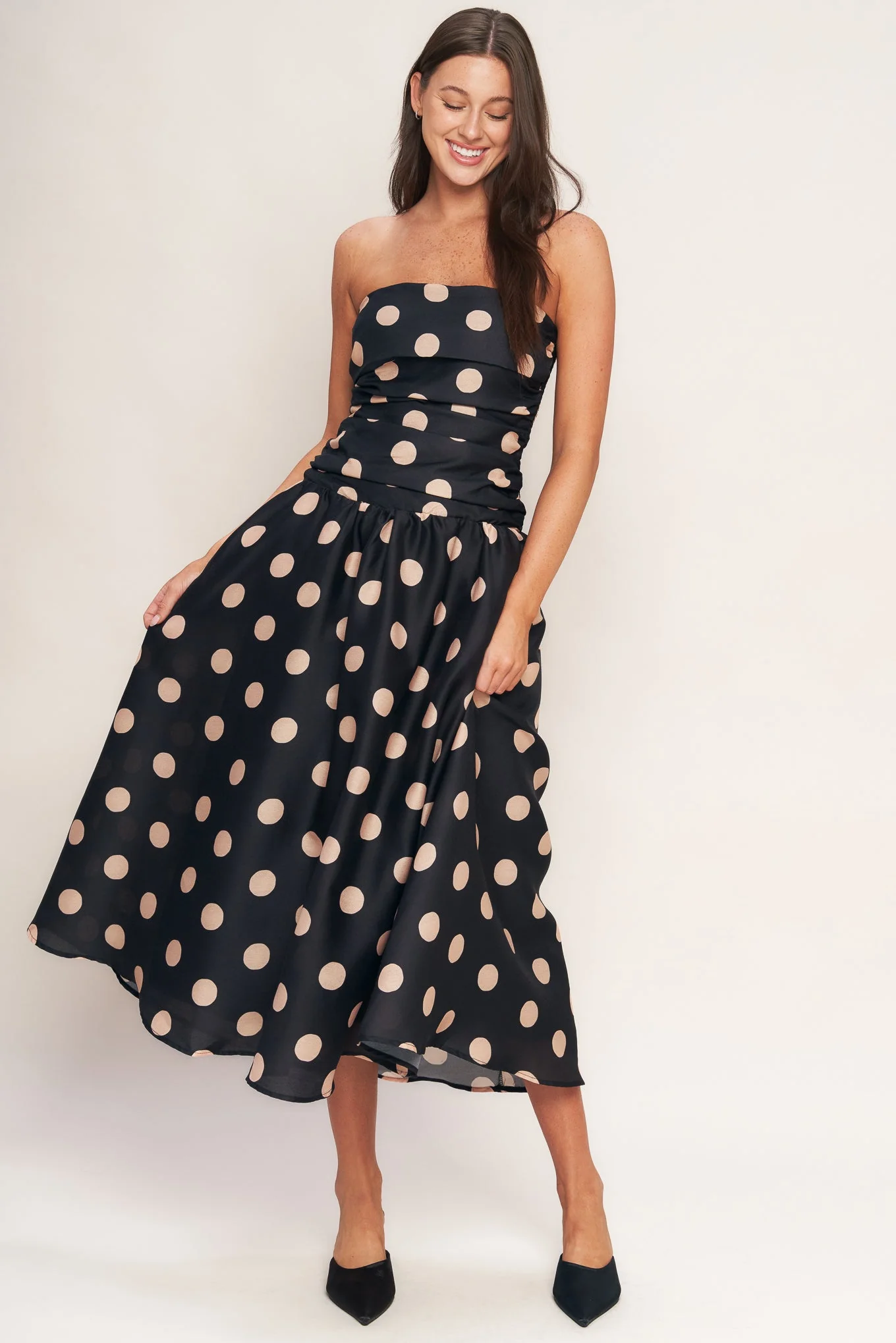 SPOTLIGHT HOUR POLKA DOT MIDI DRESS - Image 5