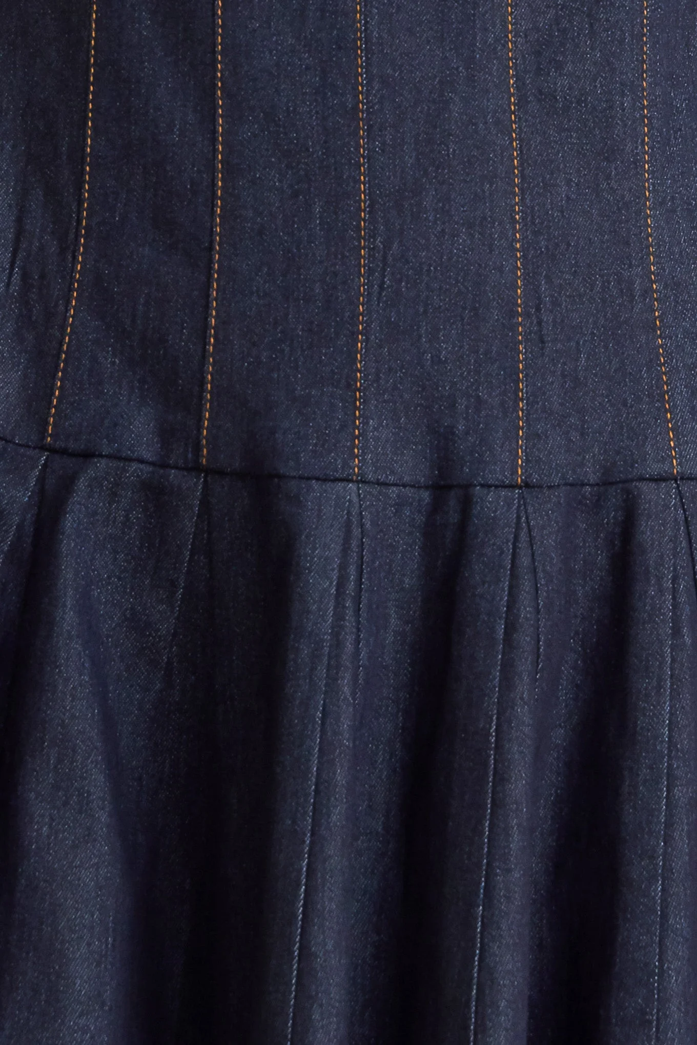 SQUARE NECKLINE DARK DENIM MIDI DRESS - Image 6