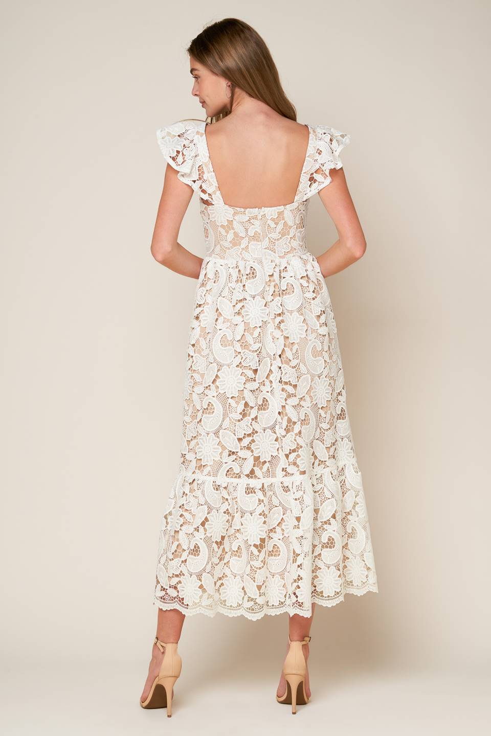 STILL THINKING LACE MIDI DRESS - Image 2