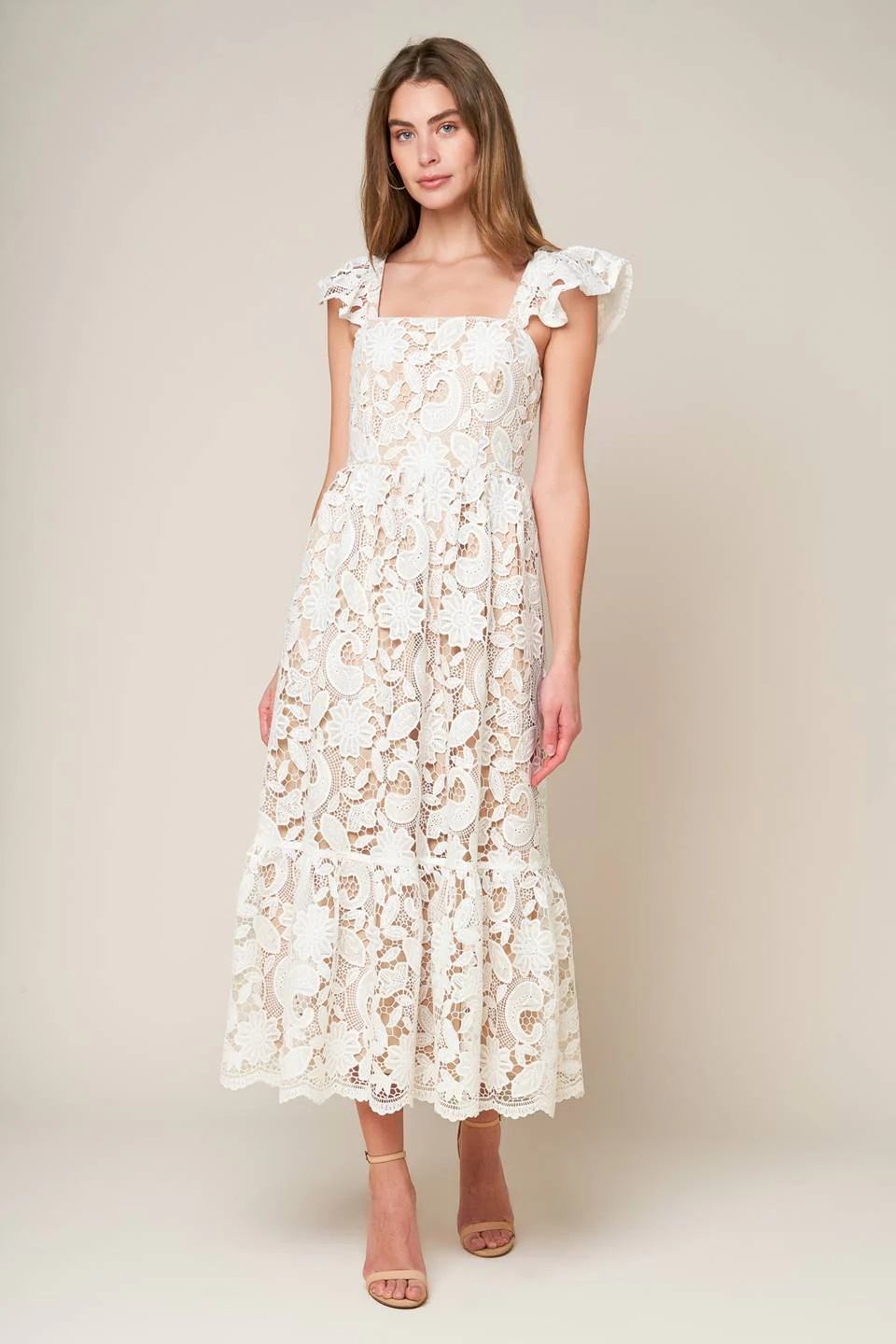 STILL THINKING LACE MIDI DRESS - Image 3