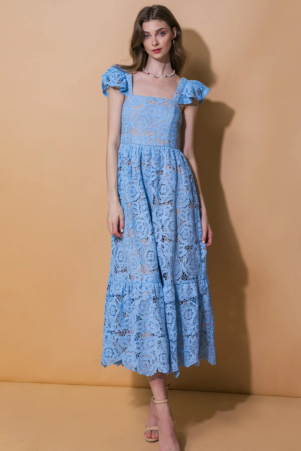 STILL THINKING LACE MIDI DRESS - Image 4