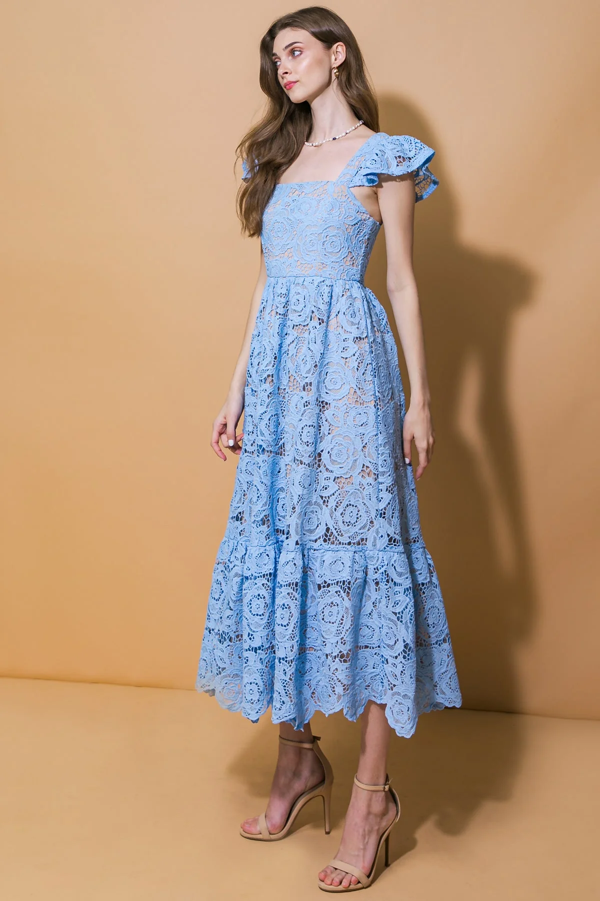 STILL THINKING LACE MIDI DRESS - Image 7