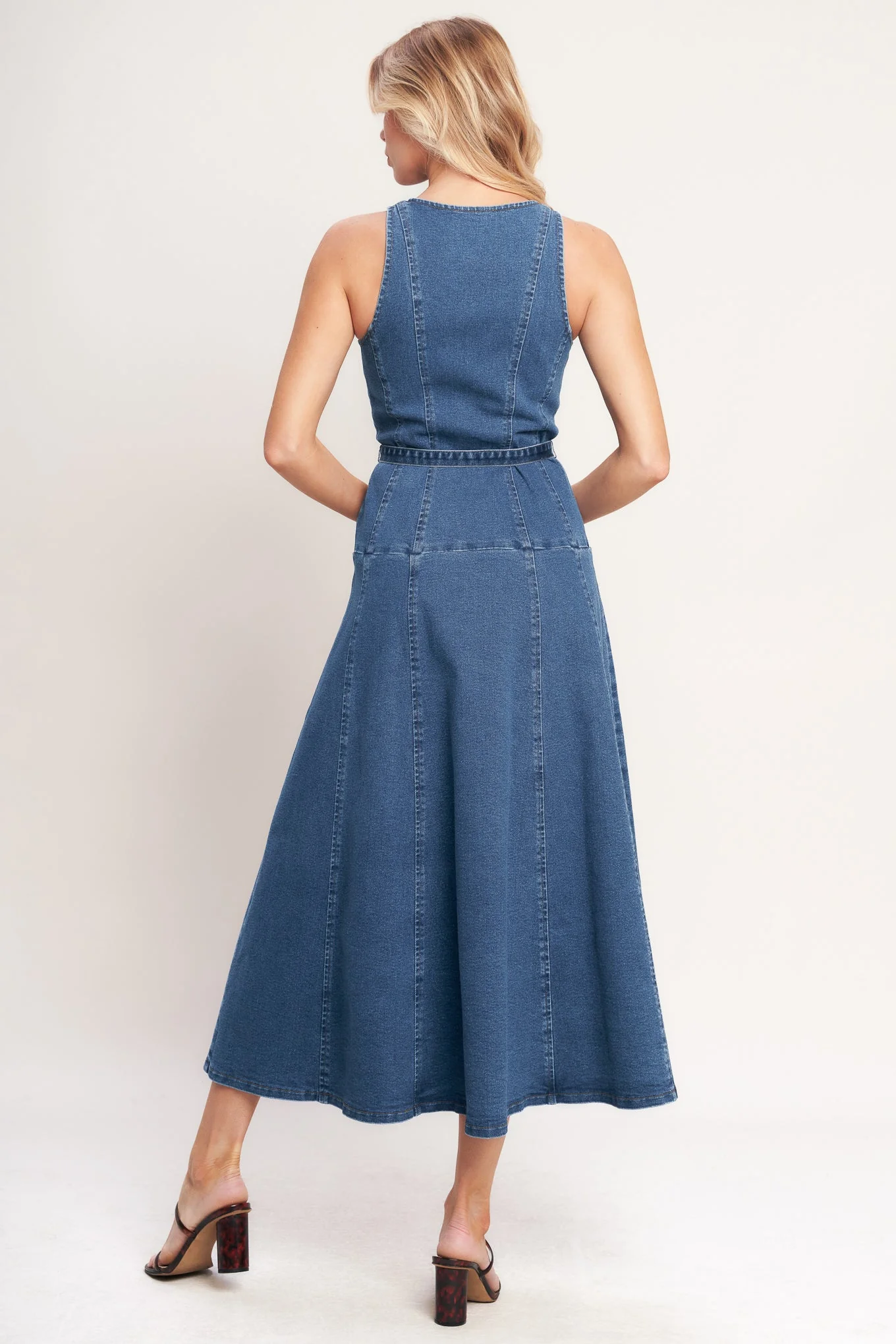 SUNDAY STROLL DENIM MIDI DRESS - Image 3