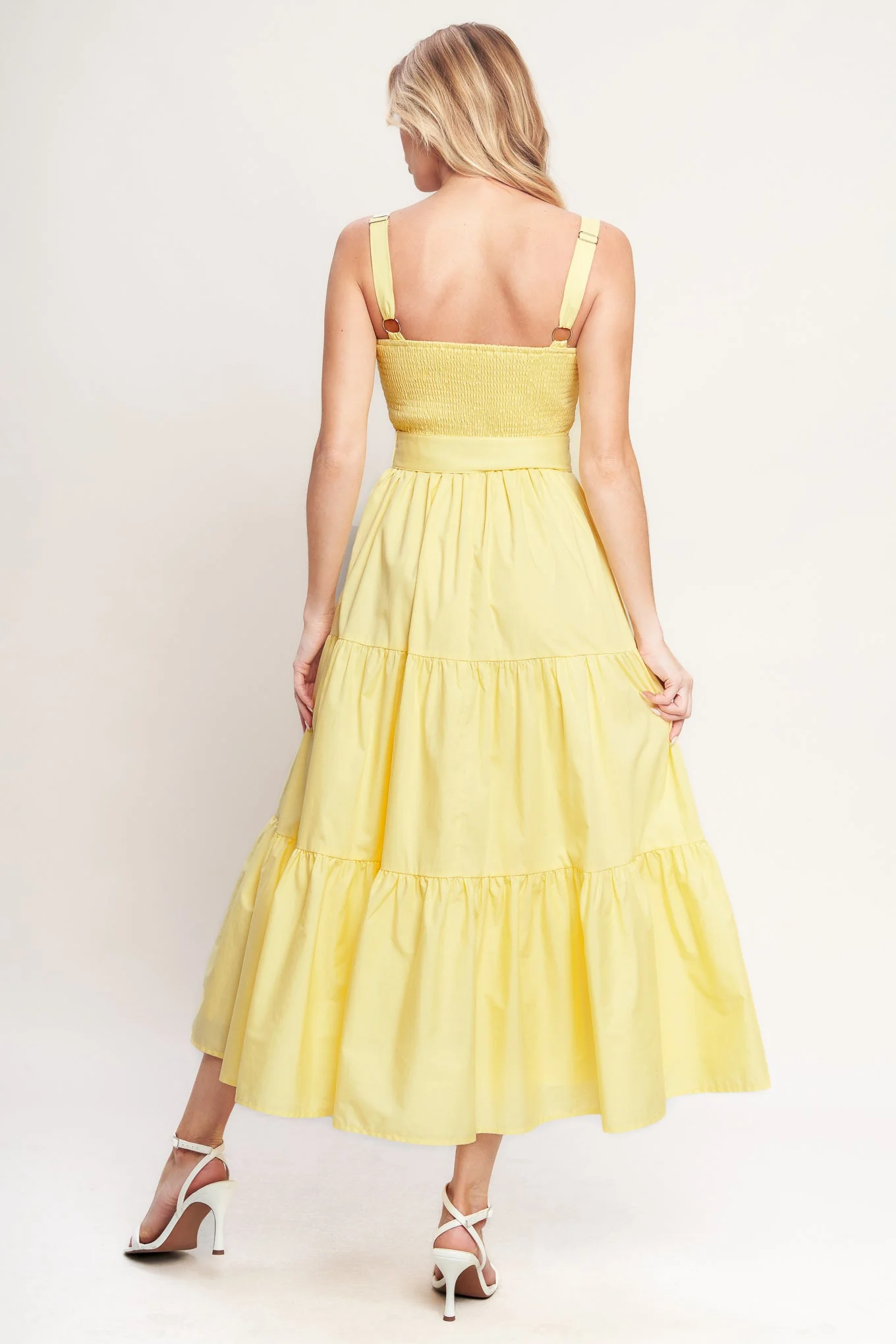 SUNSHINE SERENADE YELLOW MIDI DRESS - Image 2