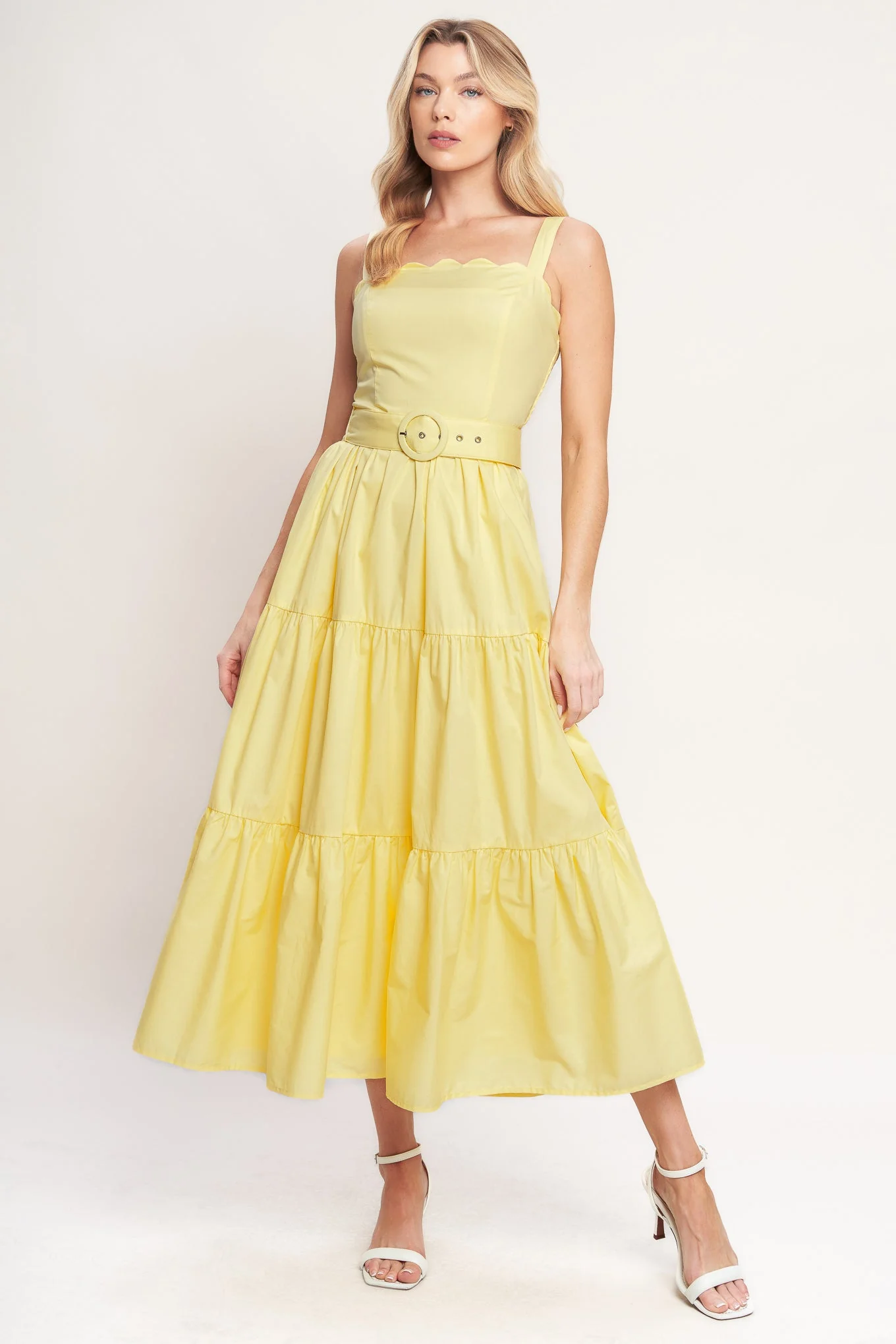 SUNSHINE SERENADE YELLOW MIDI DRESS - Image 3