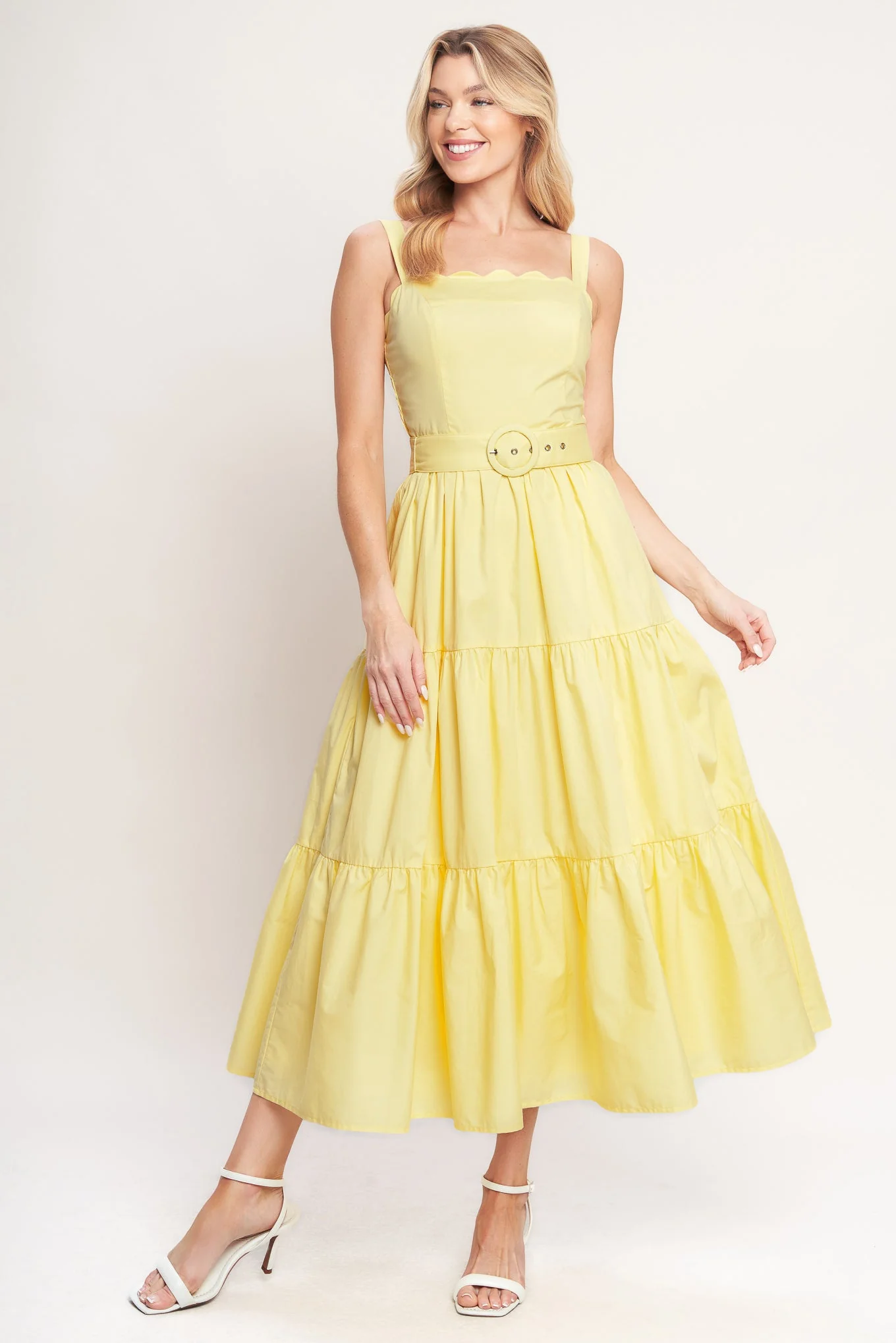 SUNSHINE SERENADE YELLOW MIDI DRESS - Image 4