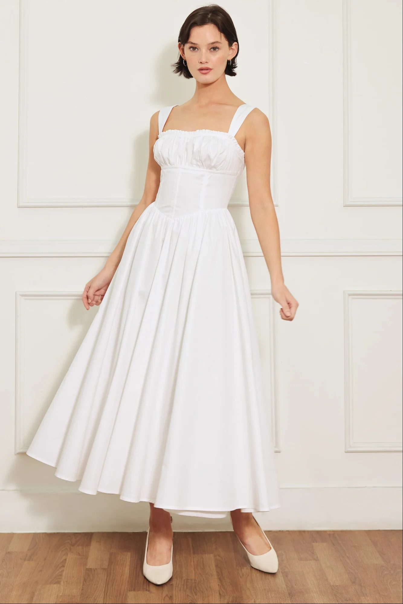 SWEETHEART SERENADE WHITE MIDI DRESS - Image 3