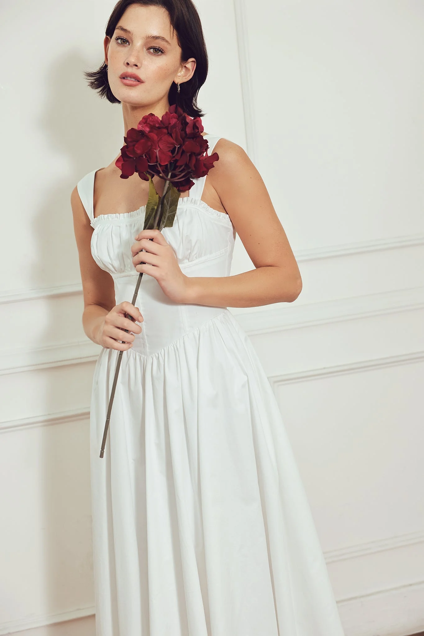 SWEETHEART SERENADE WHITE MIDI DRESS - Image 5