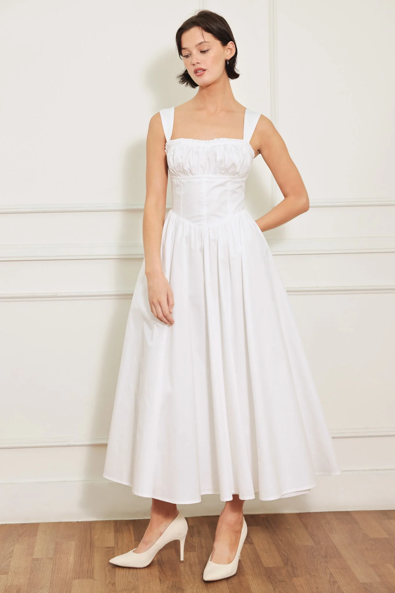 SWEETHEART SERENADE WHITE MIDI DRESS - Image 8