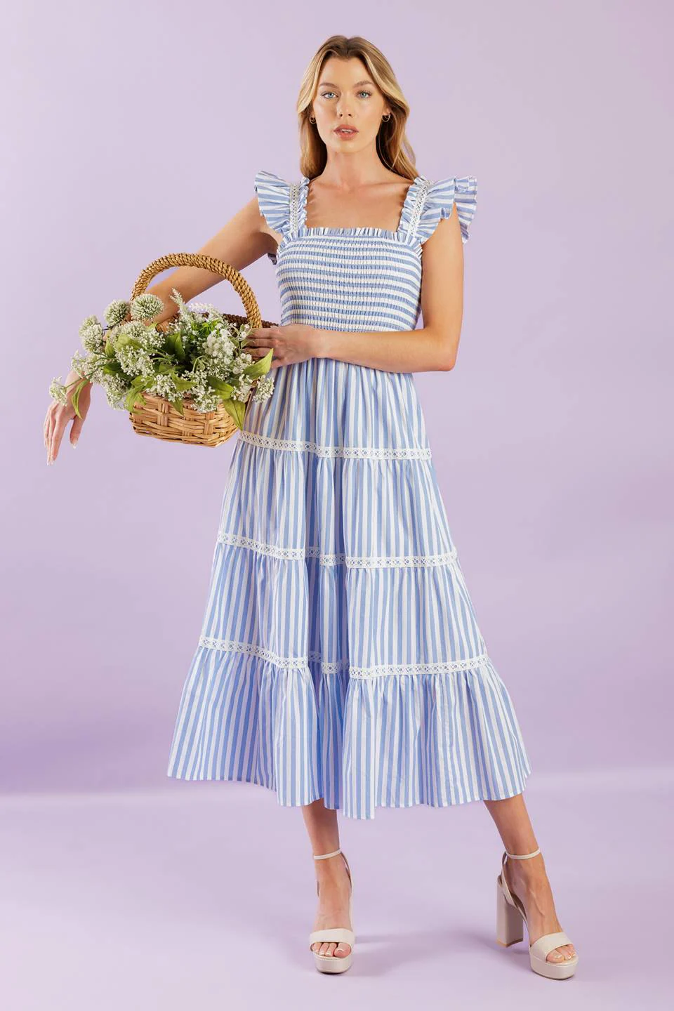 SWING OF THINGS BLUE MIDI DRESS - Image 8