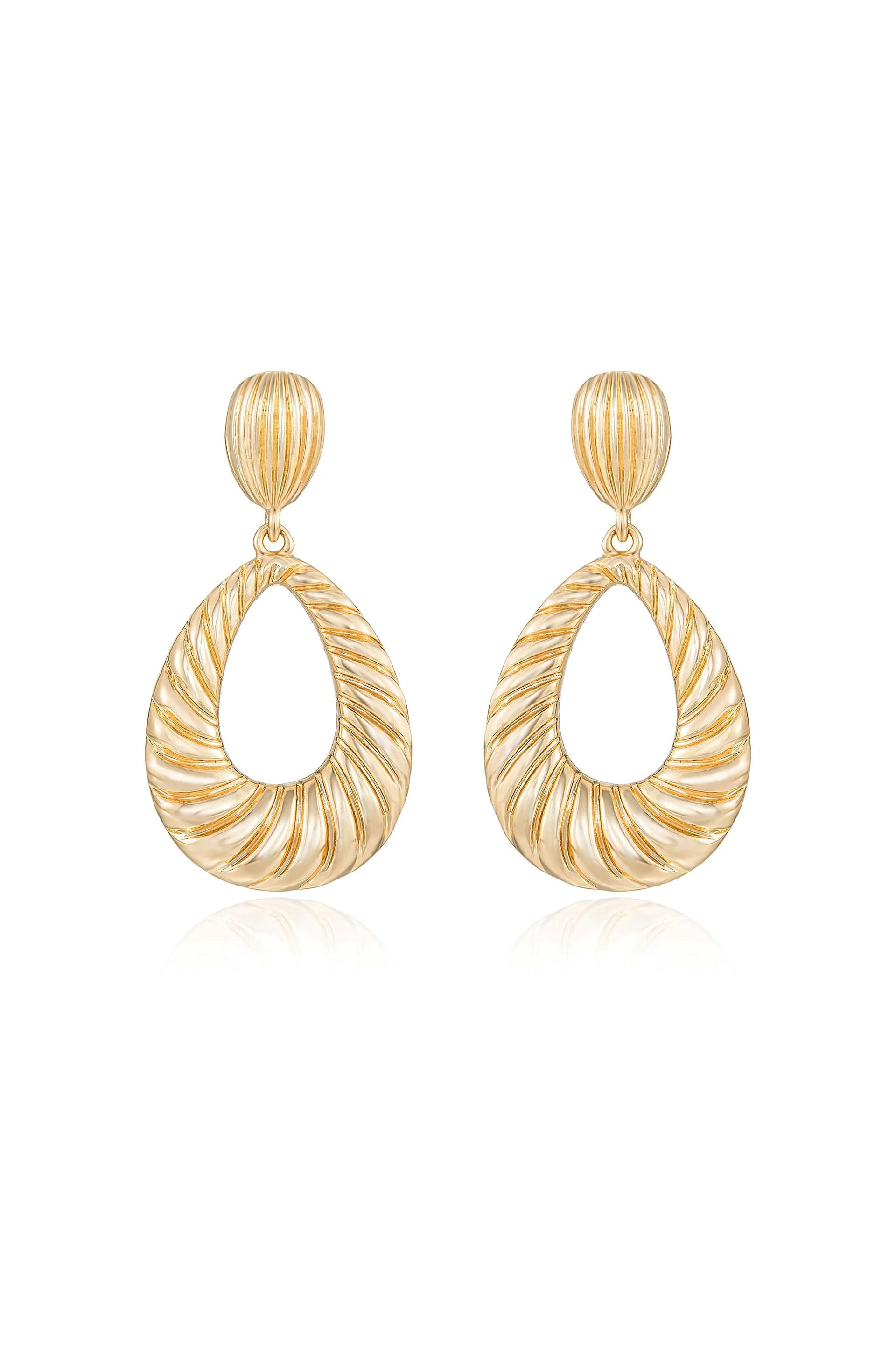 Teardrop Wave Detailed Earrings - Image 2