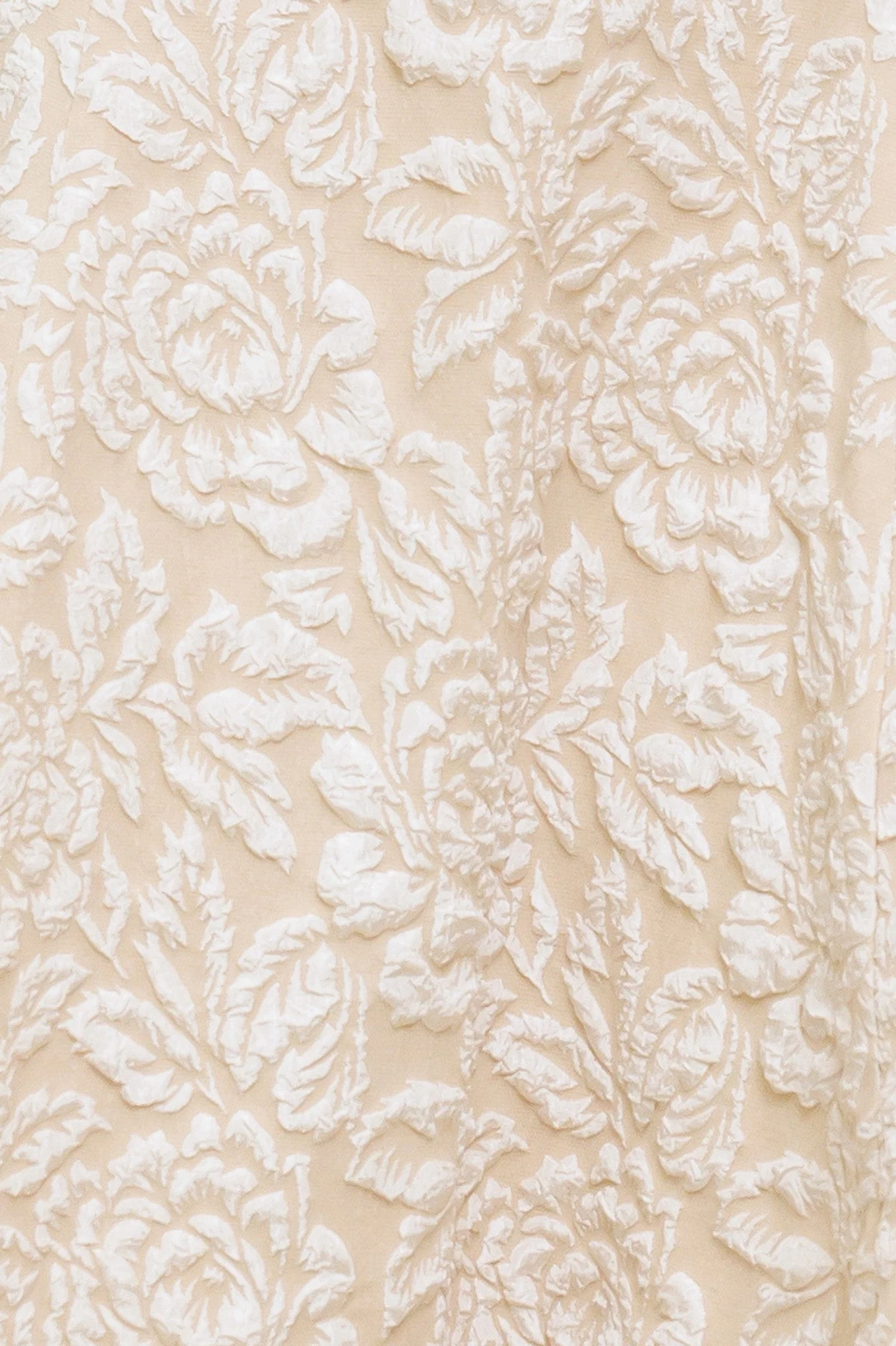 TEXTURED BLOSSOM STRAPLESS MIDI DRESS - BEIGE - FINAL SALE - Image 7
