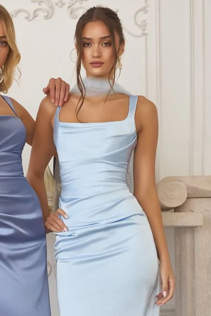 Toby Maxi - Satin Dress with Lace Up Back & Scarf - Image 18