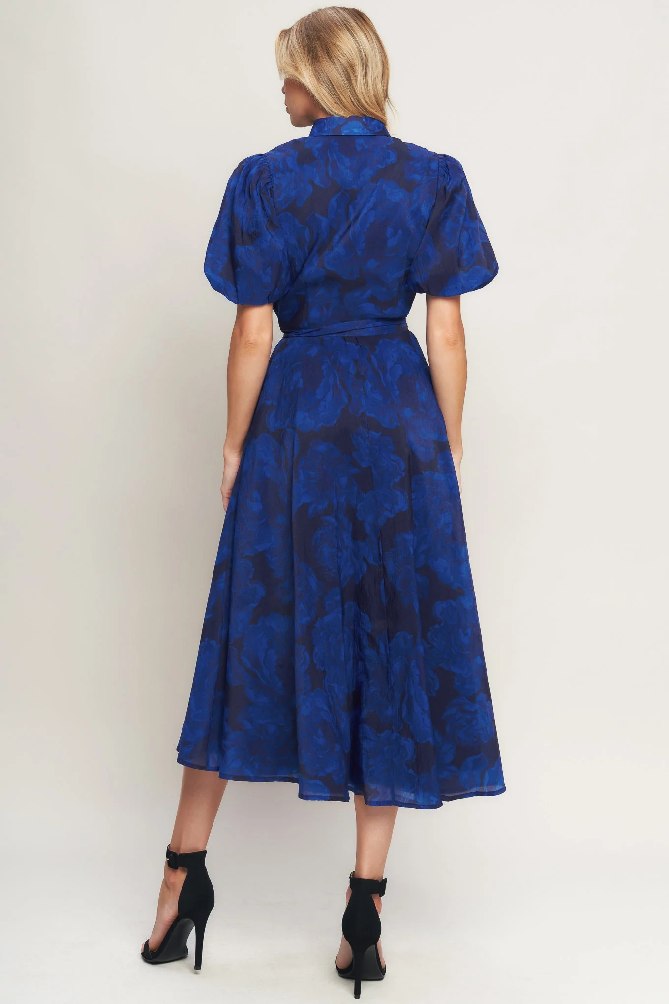 TWILIGHT MUSE NAVY FLOWER PRINT MIDI DRESS - Image 3
