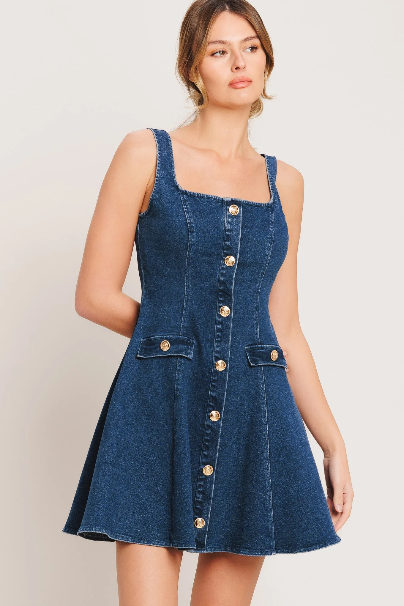 URBAN POLISH DENIM MINI DRESS - Image 4