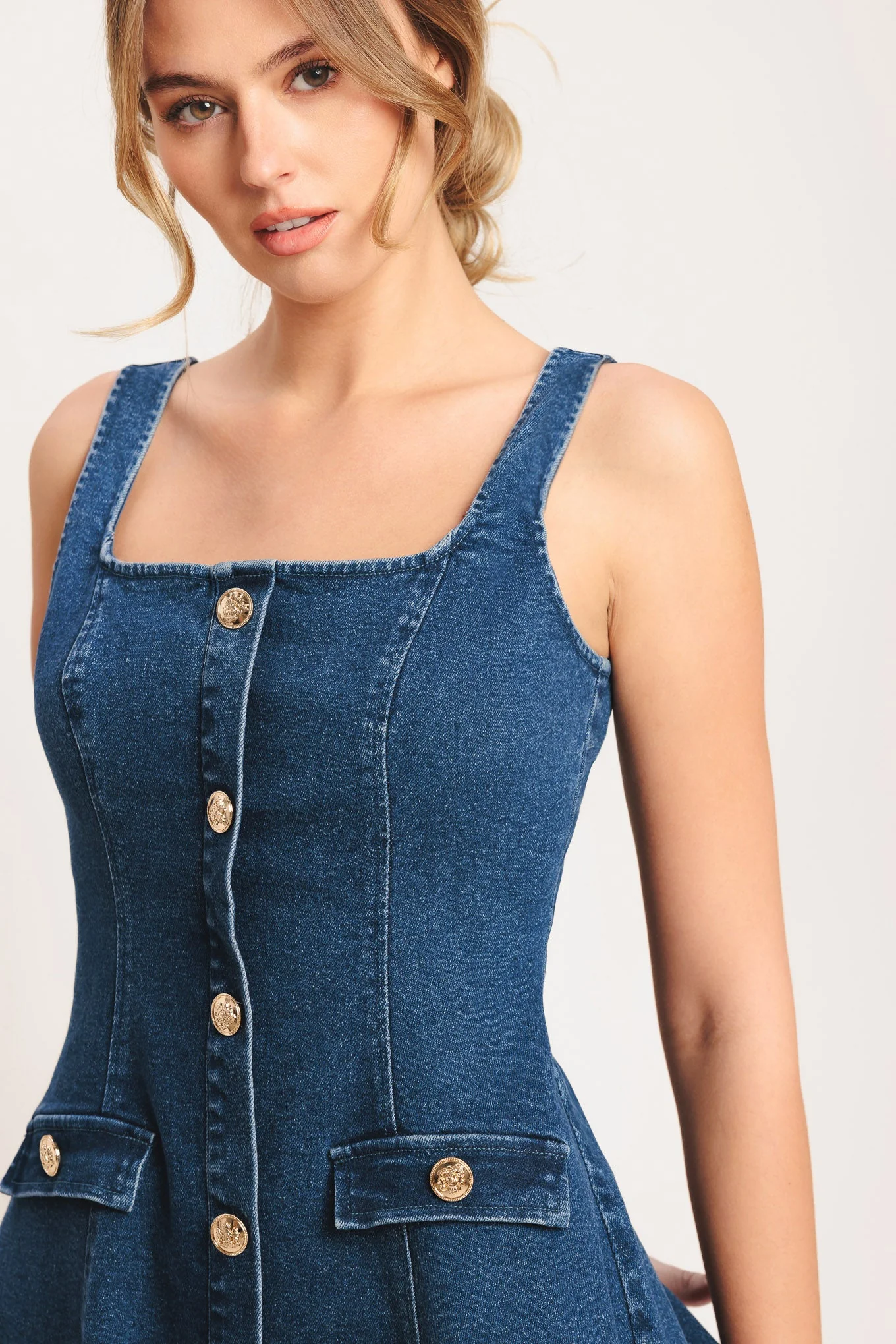 URBAN POLISH DENIM MINI DRESS - Image 5