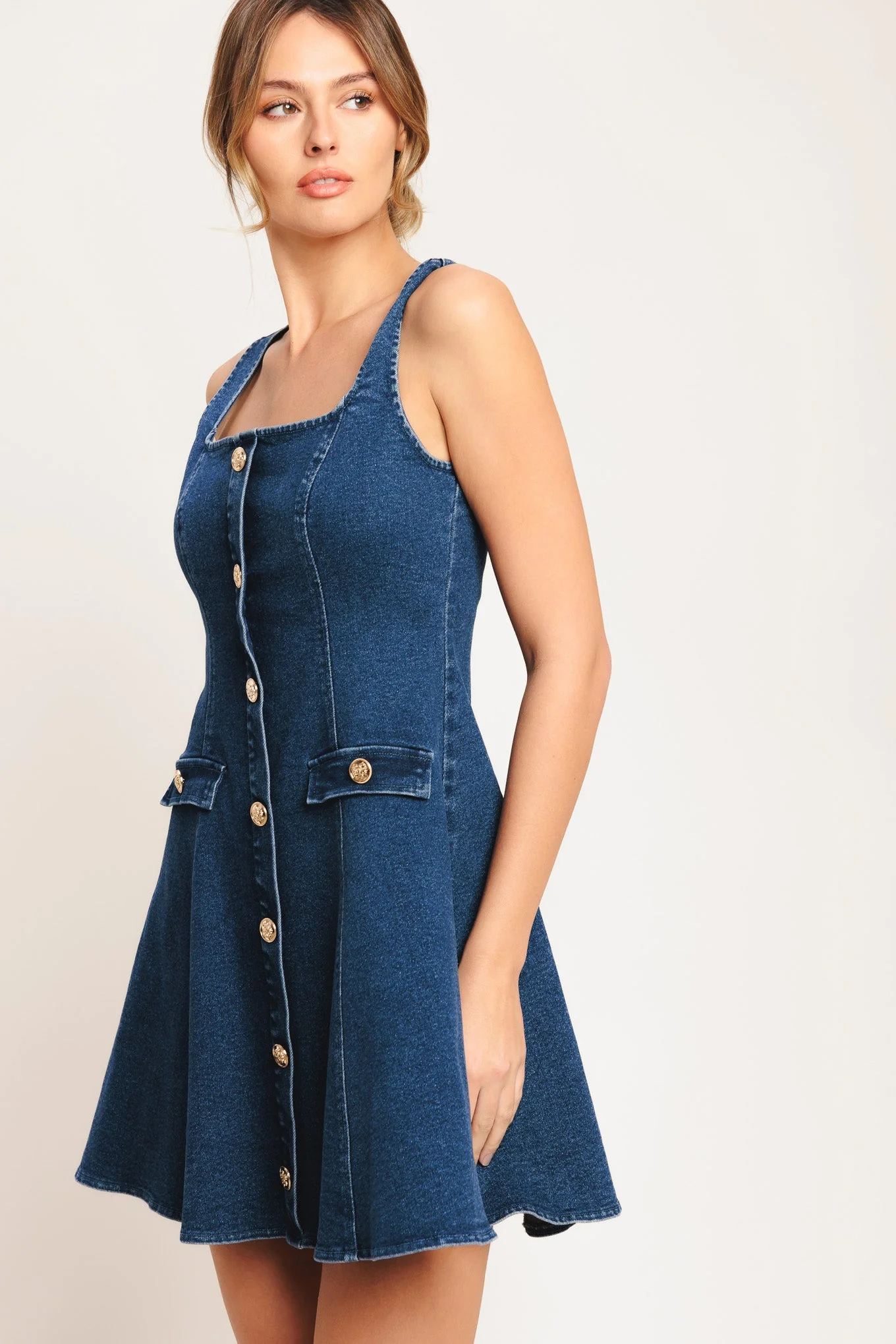 URBAN POLISH DENIM MINI DRESS - Image 6