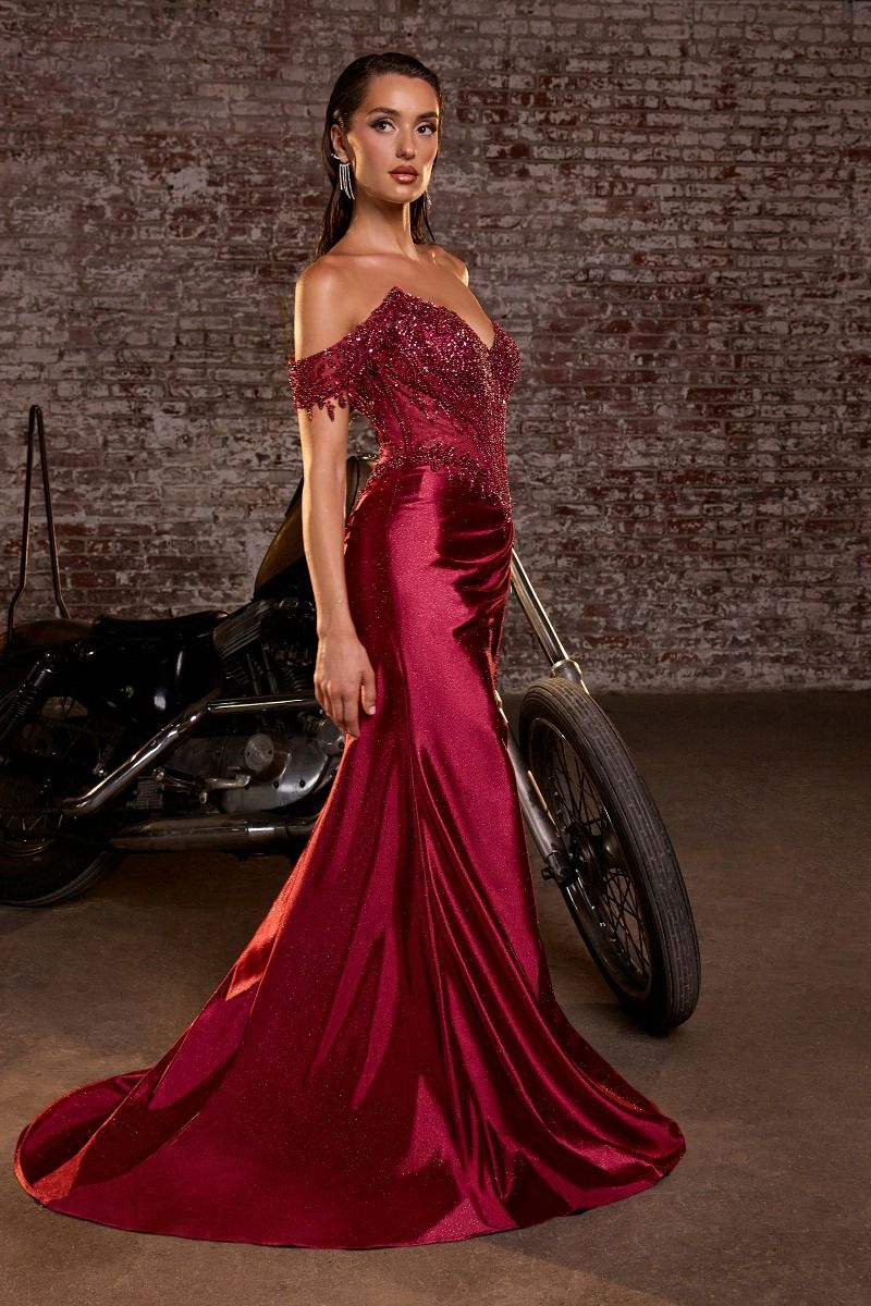 VERONA GOWN - GLITTER SATIN CORSET DRESS - Image 4