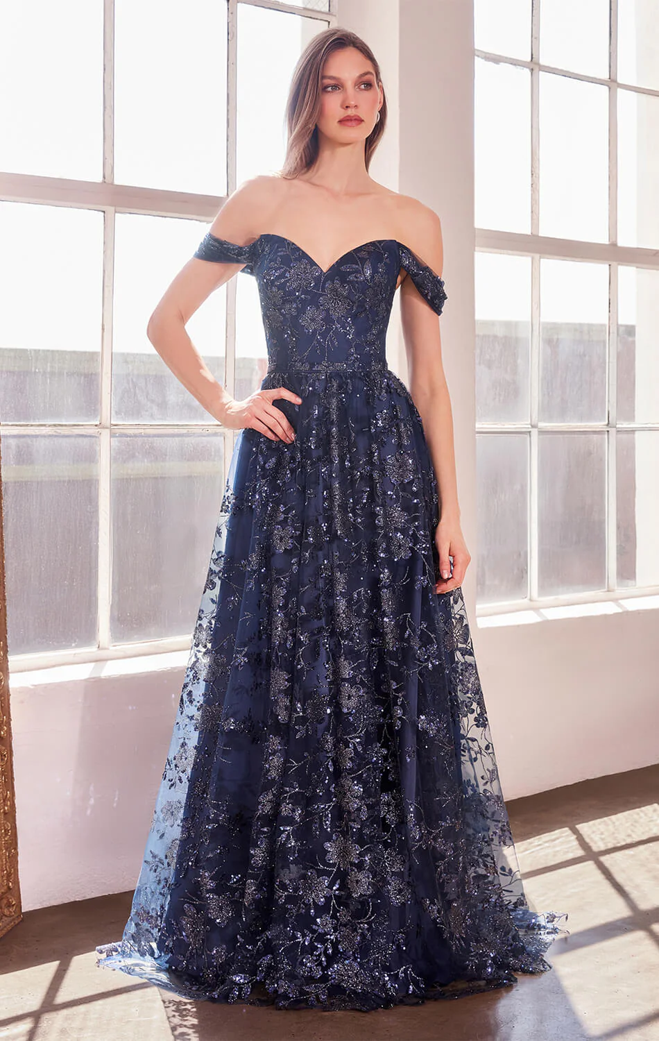 Veronica Gown - Glitter Print Long A-line Dress - Image 10
