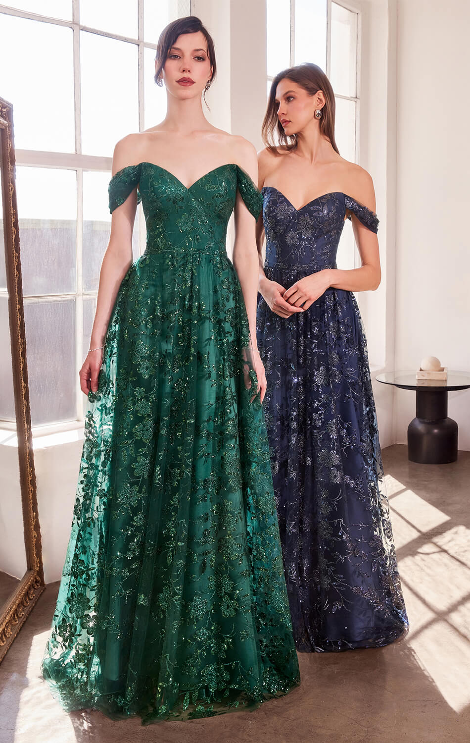 Veronica Gown - Glitter Print Long A-line Dress - Image 11