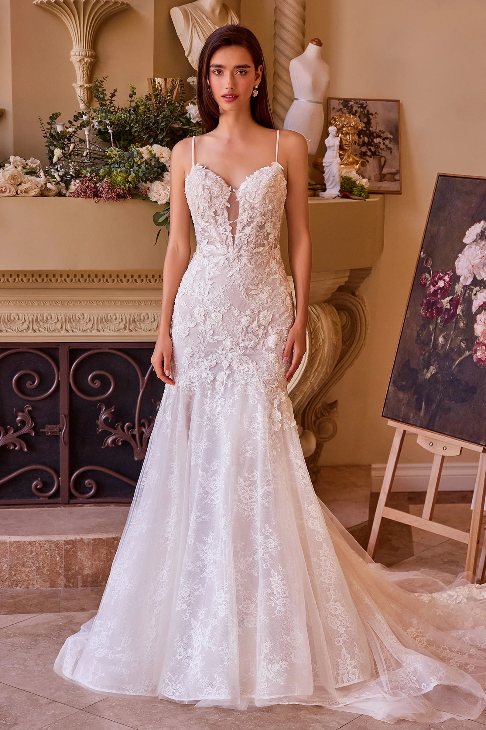 WL051 - Fitted Lace Mermaid Wedding Dress - Andrea & Leo - Image 4